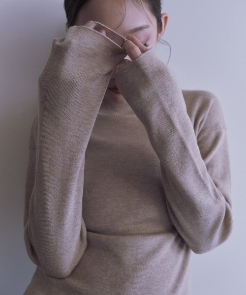 HONEY MI HONEY（ハニーミーハニー）の「garter high neck knit（ニット/セーター・レディース・アイボリー/ブラック/ベージュ・FREE）」の19枚目の写真