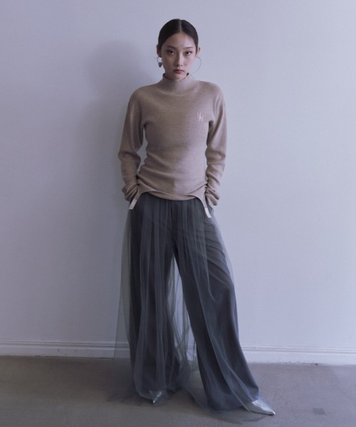 HONEY MI HONEY（ハニーミーハニー）の「garter high neck knit（ニット/セーター・レディース・アイボリー/ブラック/ベージュ・FREE）」の20枚目の写真