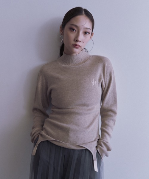 HONEY MI HONEY（ハニーミーハニー）の「garter high neck knit（ニット/セーター・レディース・アイボリー/ブラック/ベージュ・FREE）」の17枚目の写真