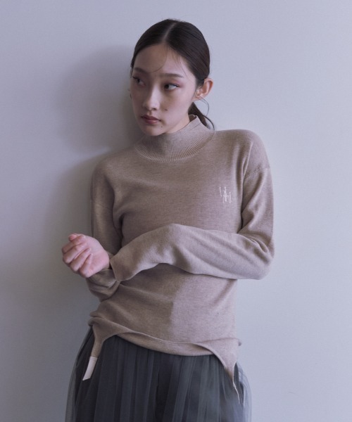 HONEY MI HONEY（ハニーミーハニー）の「garter high neck knit（ニット/セーター・レディース・アイボリー/ブラック/ベージュ・FREE）」の18枚目の写真