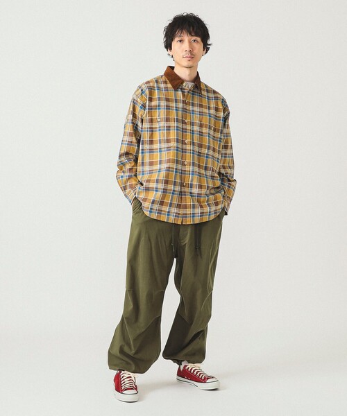 BEAMS（ビームス）の「チェック ワークシャツ（シャツ/ブラウス・メンズ・オリーブ/ベージュ・S/M/L/XL）」の3枚目の写真