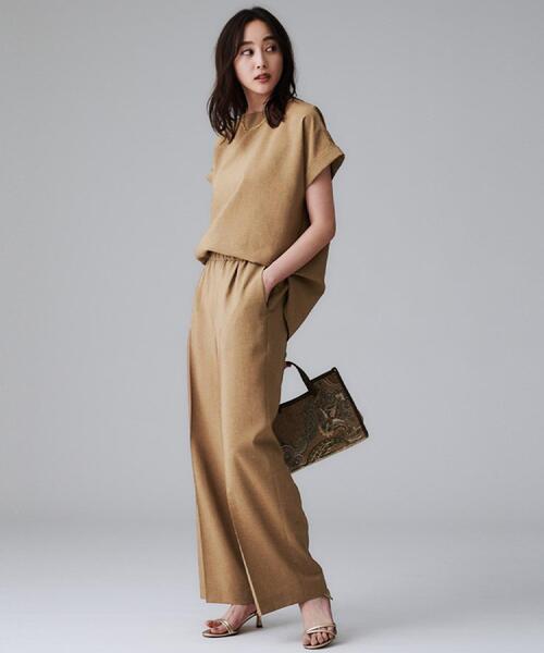 UNTITLED（アンタイトル）の「【セットアップ可/はっ水/通勤】リラククール 半袖ブラウス（シャツ/ブラウス・レディース・ブラック/ブラウン系/チャコールグレー・50/48/46/44/04/03/02/01/00）」の15枚目の写真