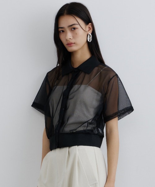 シアーポロショートカーディガン（カーディガン/ボレロ）｜DFFUR