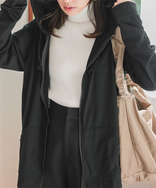 KOBE LETTUCE（コウベレタス）の「[ S M L XL UVカット ] スタンダードパーカー（パーカー・レディース・キャメル/ネイビー/杢グレー/オフホワイト/ブラック・L/XL/S/M）」の7枚目の写真