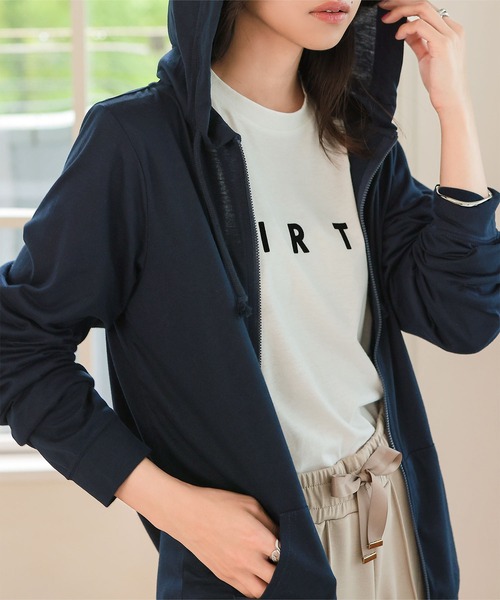 KOBE LETTUCE（コウベレタス）の「[ S M L XL UVカット ] スタンダードパーカー（パーカー・レディース・キャメル/ネイビー/杢グレー/オフホワイト/ブラック・L/XL/S/M）」の12枚目の写真