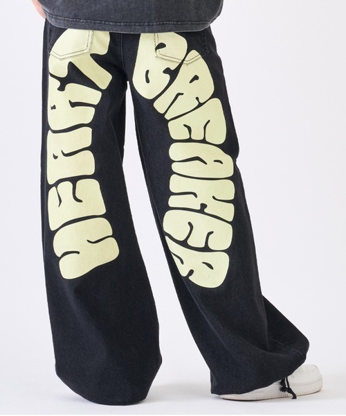 ストリート風 バックロゴ デニムパンツ M VISION STREET WEAR カーゴパンツ メンズ ワイド 刺繍 ロゴ
