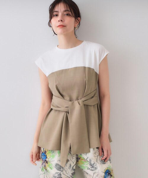OPAQUE.CLIP(オペークドットクリップ)の「ビスチェドッキングカットソー【洗濯機洗い可】(Tシャツ/カットソー・レディース・グレー系4/ブラック系4/ベージュ系4・38/40/42)」の3枚目の写真