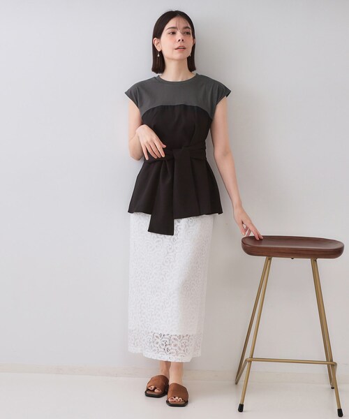 OPAQUE.CLIP(オペークドットクリップ)の「ビスチェドッキングカットソー【洗濯機洗い可】(Tシャツ/カットソー・レディース・グレー系4/ブラック系4/ベージュ系4・38/40/42)」の9枚目の写真