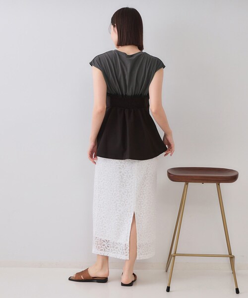 OPAQUE.CLIP(オペークドットクリップ)の「ビスチェドッキングカットソー【洗濯機洗い可】(Tシャツ/カットソー・レディース・グレー系4/ブラック系4/ベージュ系4・38/40/42)」の10枚目の写真