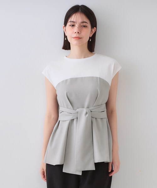 OPAQUE.CLIP(オペークドットクリップ)の「ビスチェドッキングカットソー【洗濯機洗い可】(Tシャツ/カットソー・レディース・グレー系4/ブラック系4/ベージュ系4・38/40/42)」の16枚目の写真