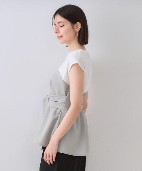 OPAQUE.CLIP(オペークドットクリップ)の「ビスチェドッキングカットソー【洗濯機洗い可】(Tシャツ/カットソー・レディース・グレー系4/ブラック系4/ベージュ系4・38/40/42)」の17枚目の写真