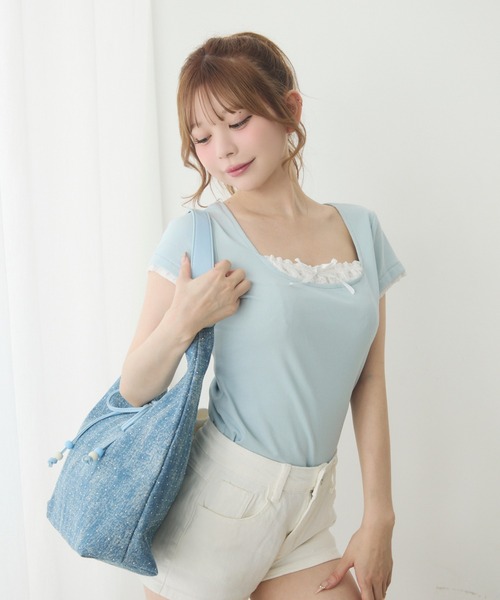 セール翌日発送andmaryリボントップス ANDMARY】Amari ribbon tops