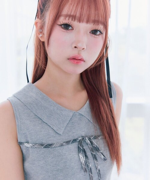 OLIVE des OLIVE（オリーブデオリーブ）の「ノースリリボンニット（ニット/セーター・レディース・ブラック/トップグレー/オフホワイト・FREE）」の22枚目の写真