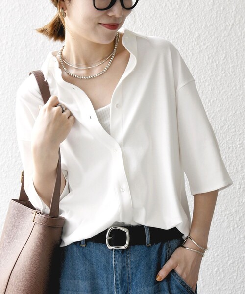 tシャツ SHIPS any:「接触冷感/汗染み防止加工/洗濯機可能」スリット ルーズ チュニック TEE レディース SHIPS any tシャツ any:「接触冷感/汗染み防止加工/洗濯機可能