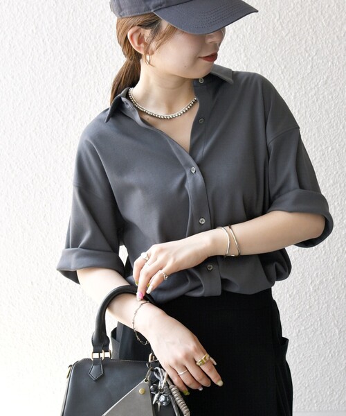 tシャツ SHIPS any:「接触冷感/汗染み防止加工/洗濯機可能」ジャージー ワイド シャツ レディース SHIPS｜《追加予約》SHIPS any:<接触冷感/汗染み防止加工/洗濯機