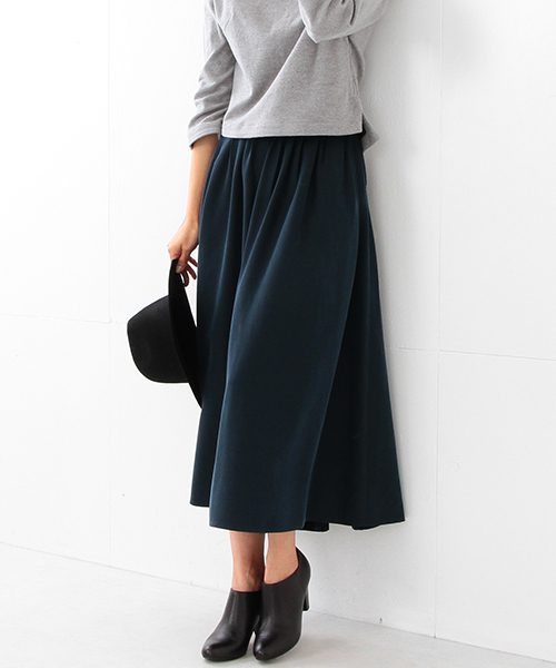 BEAMS LIGHTS Women's（ビームスライツ ウィメンズ）の「BEAMS LIGHTS / ワイドギャザー ガウチョ（その他パンツ・レディース・ブラウン系その他/その他1/ネイビー・36/38）」の21枚目の写真