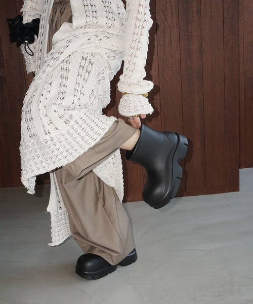 chuclla（チュクラ）の「ボリュームラウンド ショートブーツ chs25a012（ブーツ・レディース・アイボリー/ブラック・S/M/L）」の14枚目の写真