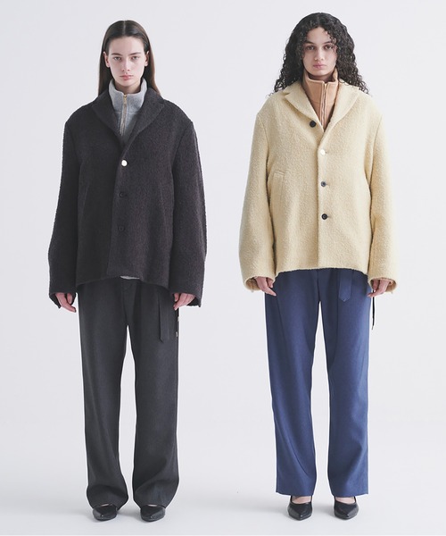 CULLNI(クルニ)の「Half Zip High Neck Embroidery Patch Fleece Drawstring Pullover(ニット/セーター・メンズ・ブラック/ベージュ/グレー・0/2/1)」の5枚目の写真