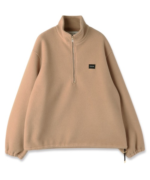 CULLNI(クルニ)の「Half Zip High Neck Embroidery Patch Fleece Drawstring Pullover(ニット/セーター・メンズ・ブラック/ベージュ/グレー・0/2/1)」の6枚目の写真