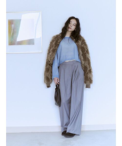 Ungrid（アングリッド）の「ウエストリメイクタックカーブパンツ（その他パンツ・レディース・グレー/ベージュ・SMALL/MEDIUM）」の3枚目の写真