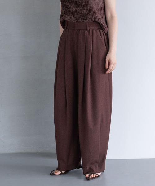 A part by(アパートバイ)の「【セットアップ対応】Wライクボリュームパンツ(スラックス・レディース・グレー系その他4/ブラウン系その他/ネイビー・MEDIUM/SMALL)」の1枚目の写真