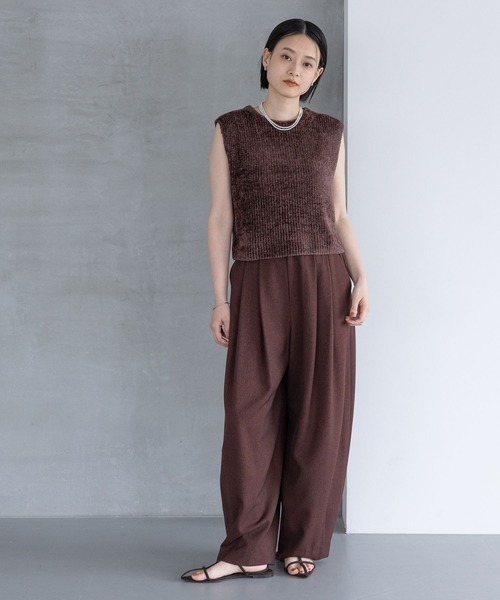 A part by(アパートバイ)の「【セットアップ対応】Wライクボリュームパンツ(スラックス・レディース・グレー系その他4/ブラウン系その他/ネイビー・MEDIUM/SMALL)」の17枚目の写真