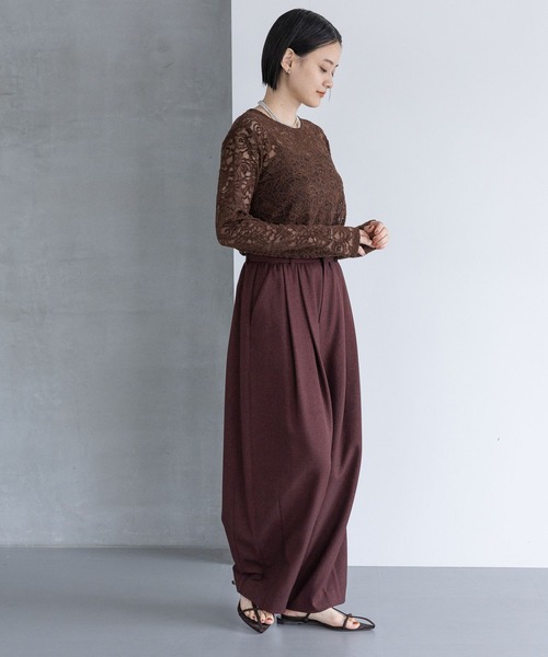 A part by(アパートバイ)の「【セットアップ対応】Wライクボリュームパンツ(スラックス・レディース・グレー系その他4/ブラウン系その他/ネイビー・MEDIUM/SMALL)」の22枚目の写真