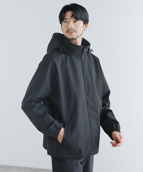 撥水/防風/透湿/止水ジップ〉3レイヤー機能性2wayスタンドネック