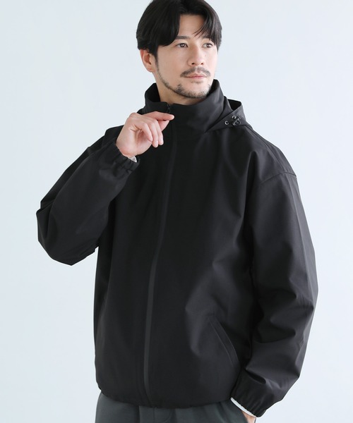 SPU（スプ）の「〈撥水/防風/透湿/止水ジップ〉3レイヤー機能性2wayスタンドネックジャケットフード収納可能（マウンテンパーカー・メンズ・ブラウン/チャコール/ブラック・M/S/XL/L）」の6枚目の写真