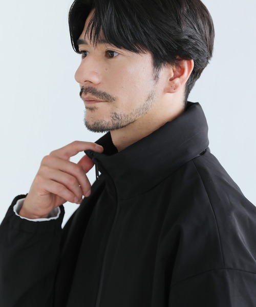 SPU（スプ）の「〈撥水/防風/透湿/止水ジップ〉3レイヤー機能性2wayスタンドネックジャケットフード収納可能（マウンテンパーカー・メンズ・ブラウン/チャコール/ブラック・M/S/XL/L）」の8枚目の写真