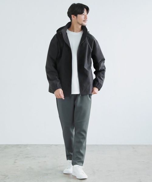 SPU（スプ）の「〈撥水/防風/透湿/止水ジップ〉3レイヤー機能性2wayスタンドネックジャケットフード収納可能（マウンテンパーカー・メンズ・ブラウン/チャコール/ブラック・M/S/XL/L）」の12枚目の写真