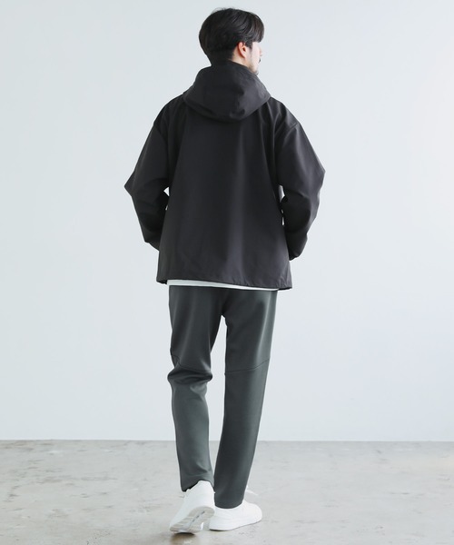 SPU（スプ）の「〈撥水/防風/透湿/止水ジップ〉3レイヤー機能性2wayスタンドネックジャケットフード収納可能（マウンテンパーカー・メンズ・ブラウン/チャコール/ブラック・M/S/XL/L）」の13枚目の写真