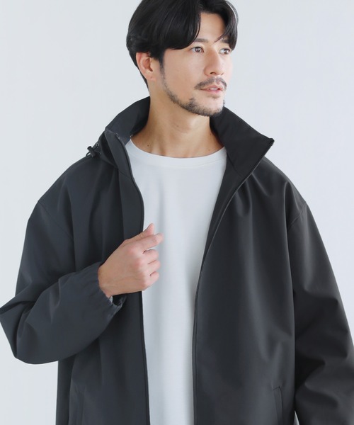 SPU（スプ）の「〈撥水/防風/透湿/止水ジップ〉3レイヤー機能性2wayスタンドネックジャケットフード収納可能（マウンテンパーカー・メンズ・ブラウン/チャコール/ブラック・M/S/XL/L）」の14枚目の写真