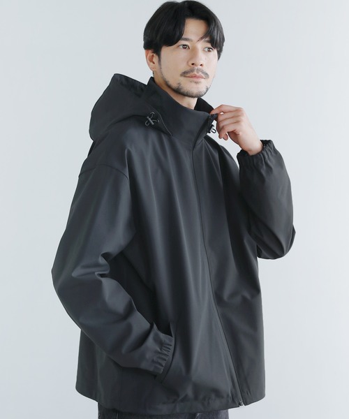 撥水/防風/透湿/止水ジップ〉3レイヤー機能性2wayスタンドネック