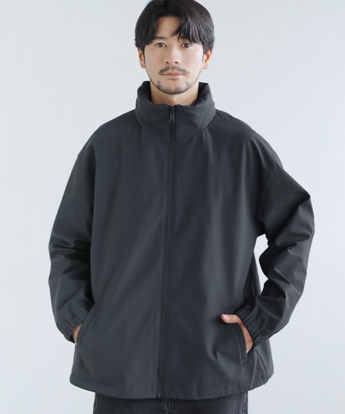 撥水/防風/透湿/止水ジップ〉3レイヤー機能性2wayスタンドネック