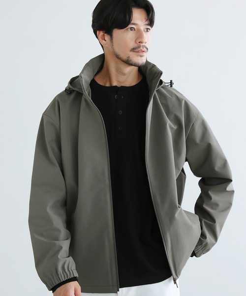 SPU（スプ）の「〈撥水/防風/透湿/止水ジップ〉3レイヤー機能性2wayスタンドネックジャケットフード収納可能（マウンテンパーカー・メンズ・ブラウン/チャコール/ブラック・M/S/XL/L）」の20枚目の写真