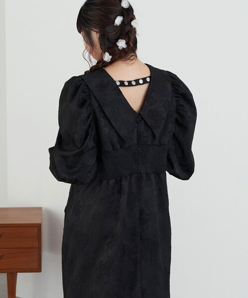 CIAOPANIC（チャオパニック）の「【Lumé/ルメ】フラワージャガードビッグカラードレス（ワンピース・レディース・グレー/アイボリー/ブラック・MEDIUM/SMALL）」の22枚目の写真