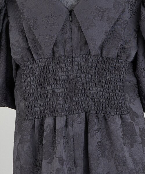 CIAOPANIC（チャオパニック）の「【Lumé/ルメ】フラワージャガードビッグカラードレス（ワンピース・レディース・グレー/アイボリー/ブラック・MEDIUM/SMALL）」の10枚目の写真