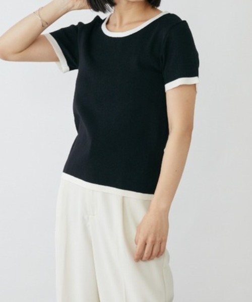 mebole（メボレ）の「パイピングデザイントップス（Tシャツ/カットソー・レディース・パープル/ブラック/ブルー・FREE）」の9枚目の写真