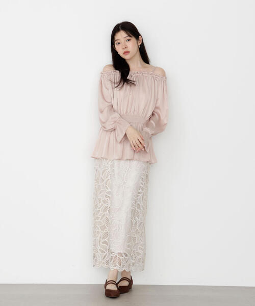 PROPORTION BODY DRESSING(プロポーションボディドレッシング)の「ケミカルレースナロースカート / 1215220911(スカート・レディース・ダークグレー/ベージュ/ブラウン系その他・SMALL/MEDIUM)」の21枚目の写真