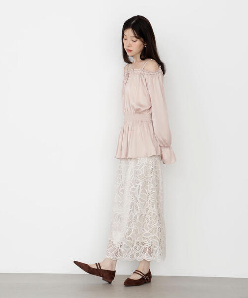 PROPORTION BODY DRESSING(プロポーションボディドレッシング)の「ケミカルレースナロースカート / 1215220911(スカート・レディース・ダークグレー/ベージュ/ブラウン系その他・SMALL/MEDIUM)」の20枚目の写真