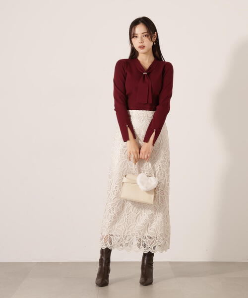 PROPORTION BODY DRESSING(プロポーションボディドレッシング)の「ケミカルレースナロースカート / 1215220911(スカート・レディース・ダークグレー/ベージュ/ブラウン系その他・SMALL/MEDIUM)」の15枚目の写真