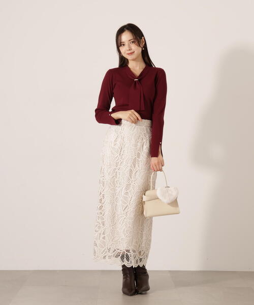 PROPORTION BODY DRESSING(プロポーションボディドレッシング)の「ケミカルレースナロースカート / 1215220911(スカート・レディース・ダークグレー/ベージュ/ブラウン系その他・SMALL/MEDIUM)」の14枚目の写真