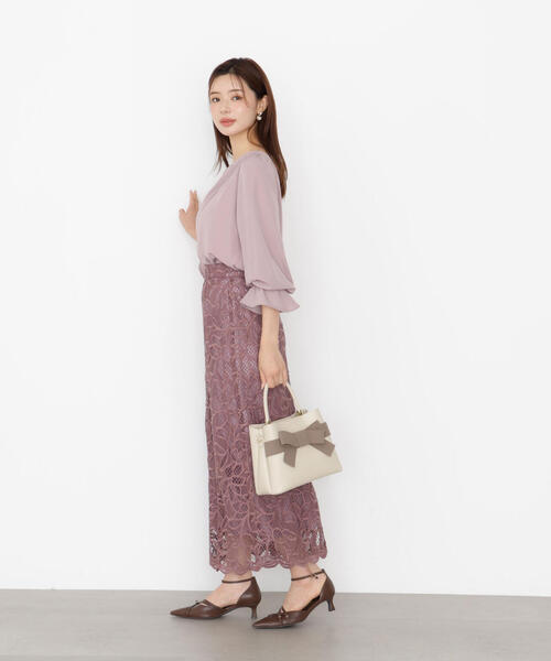 PROPORTION BODY DRESSING(プロポーションボディドレッシング)の「ケミカルレースナロースカート / 1215220911(スカート・レディース・ダークグレー/ベージュ/ブラウン系その他・SMALL/MEDIUM)」の10枚目の写真