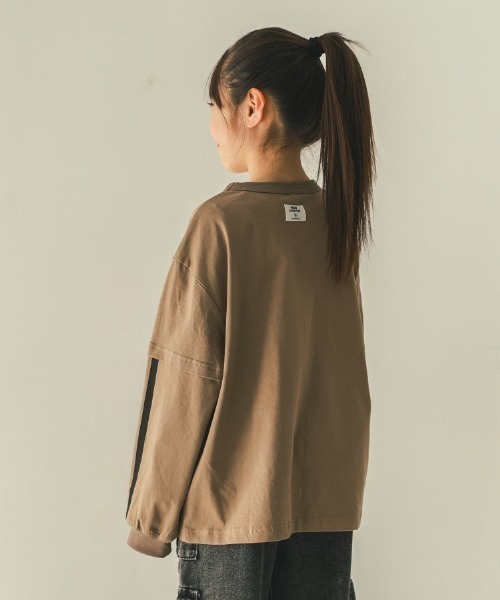jeans-b（ジーンズベー）の「jeans-b/ジーンズベー DAY DREAMER　ロングＴシャツ（Tシャツ/カットソー・キッズ・ブラック/サンドベージュ/ベージュ・130cm/140cm/150cm/160cm）」の8枚目の写真