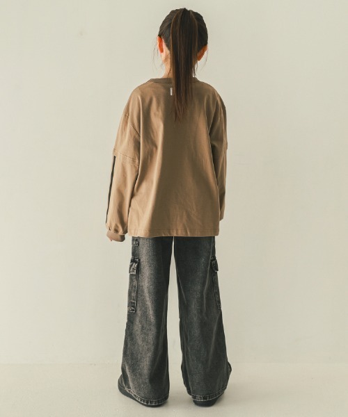 jeans-b（ジーンズベー）の「jeans-b/ジーンズベー DAY DREAMER　ロングＴシャツ（Tシャツ/カットソー・キッズ・ブラック/サンドベージュ/ベージュ・130cm/140cm/150cm/160cm）」の9枚目の写真
