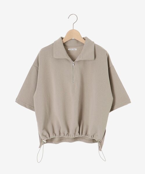 le.coeur blanc（ルクールブラン）の「ジップデザインハーフスリーブスウェット（スウェット・レディース・ベージュ/グレー・38）」の3枚目の写真