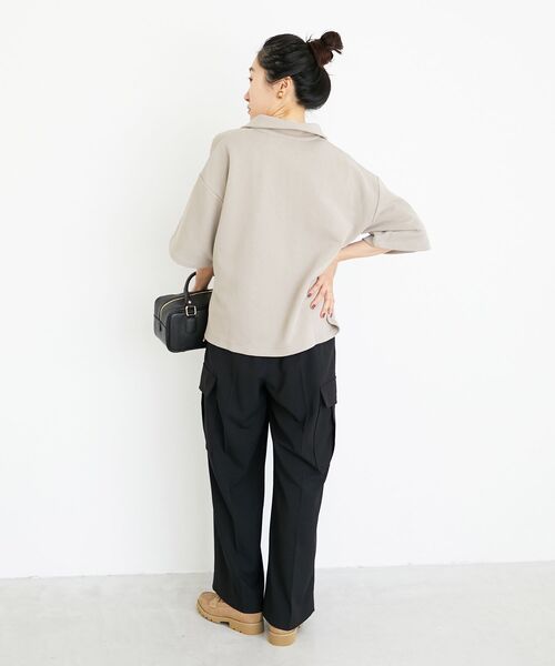 le.coeur blanc（ルクールブラン）の「ジップデザインハーフスリーブスウェット（スウェット・レディース・ベージュ/グレー・38）」の13枚目の写真