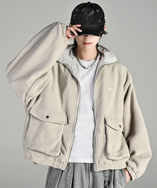 【極美品】UN3D. ギャザーナイロンショートブルゾン Nylon × Fleece Reversible Short Blouson / ナイロン×フリース