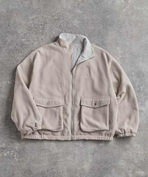 ADRER（アドラー）の「Nylon × Fleece Reversible Short Blouson / ナイロン×フリース　リバーシブルショートブルゾン（ブルゾン・メンズ・ブラック/アイボリー/ブルーグリーン・XS/S/M/L）」の8枚目の写真